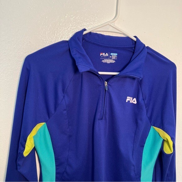 Felpa Fila Sport Donna Taglia Media Running Quarto Cerniera Blu Reale