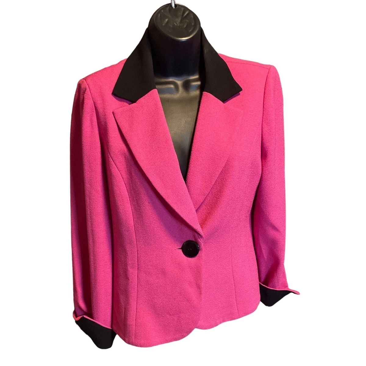 Pink blazer with shop black buttons