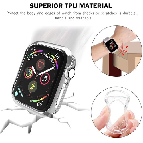 For Apple Watch Series 7 8 9 45mm/41mm Tempered Glass Screen Protector+Soft Case - Picture 8 of 9