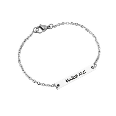 Ladies Medical Bracelet Medic Alert ID Diabetes Type 1 2 T1 T2 Allergy ICD Anna