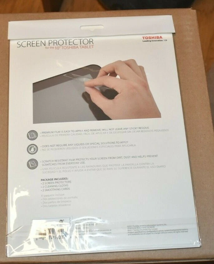 10-inch Premium Film 2 pk Screen Protector Custom Fit for the Toshiba Tablet  - Image 3 of 3