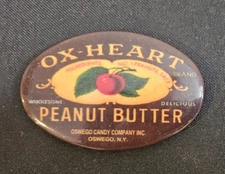 Ox-Heart Peanut Butter Oval Advertising Pocket Mirror Oswego Candy Co.
