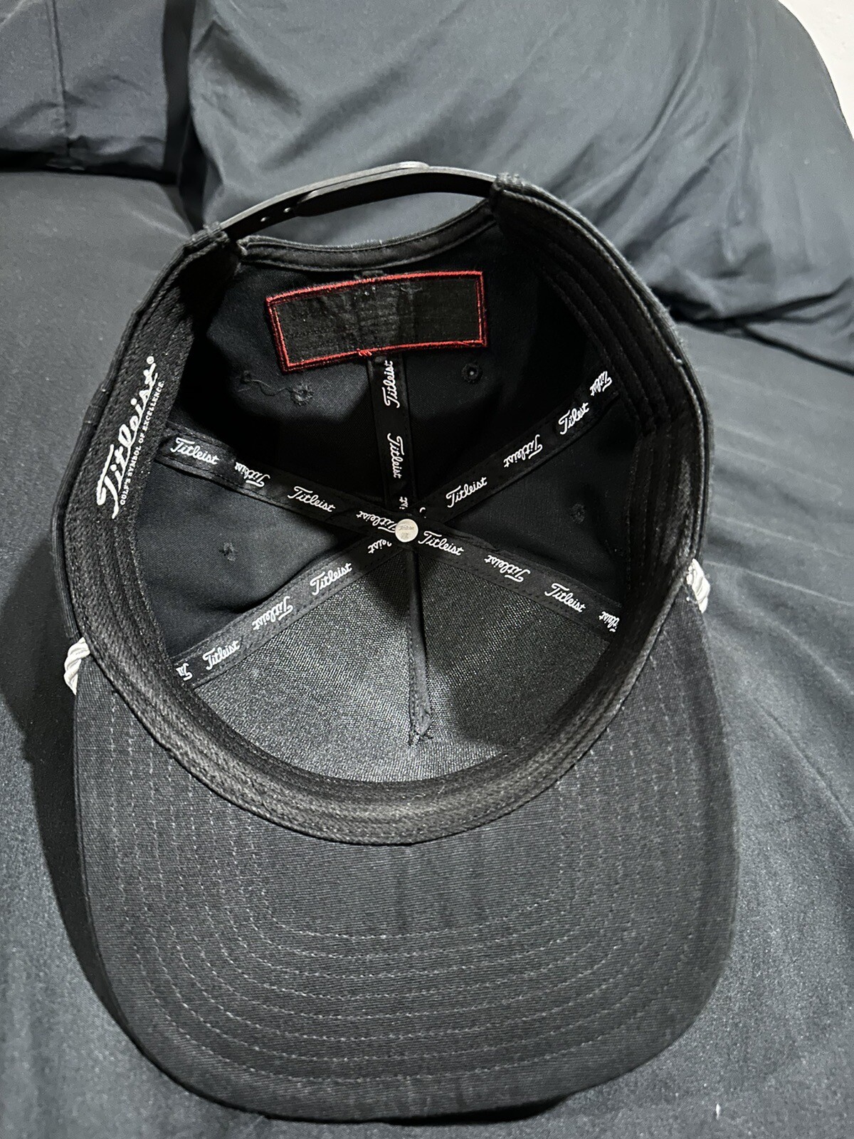 Titleist Golf Tour Rope Flat Bill Hat Pro V1 FJ Logo Black White Adjustable