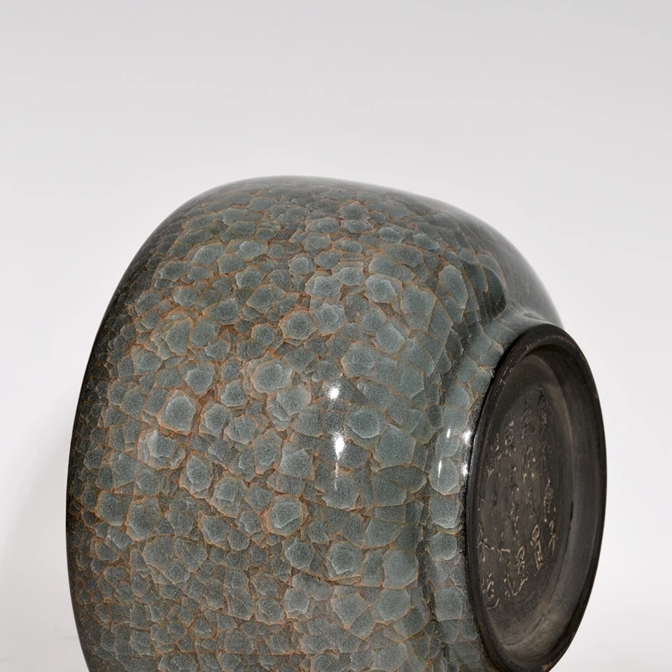 8" China old Antique Song dynasty Porcelain guan kiln marked Gray Ice crack bowl - Image 3 of 4