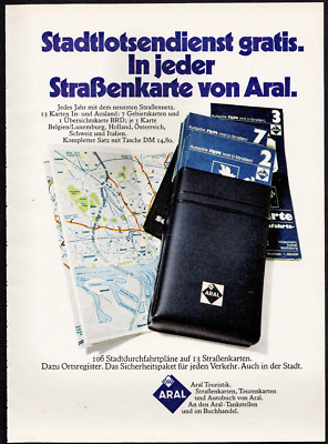 3w3611/ Alte Reklame von 1973 - ARAL Straßenkarten