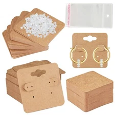 Earring Display Cards with 100PCS Earring Cards 200PCS Earring Backs and 100P...