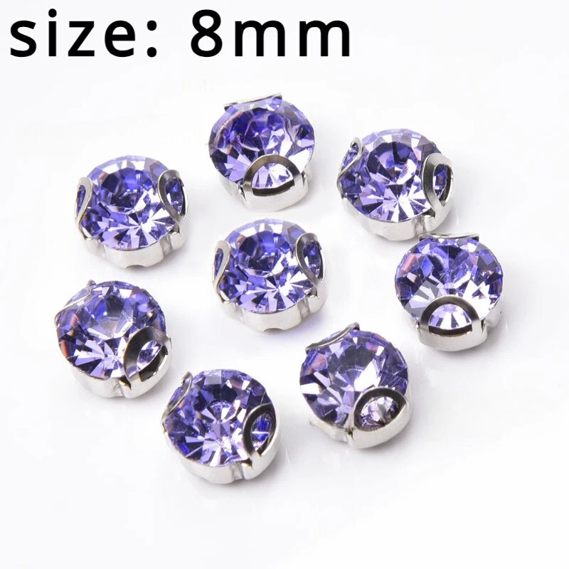 100pcs Glass Crystal Beads Glitter Sew on Craft Material for Shoes Jewellery DIY - Image 4 of 4