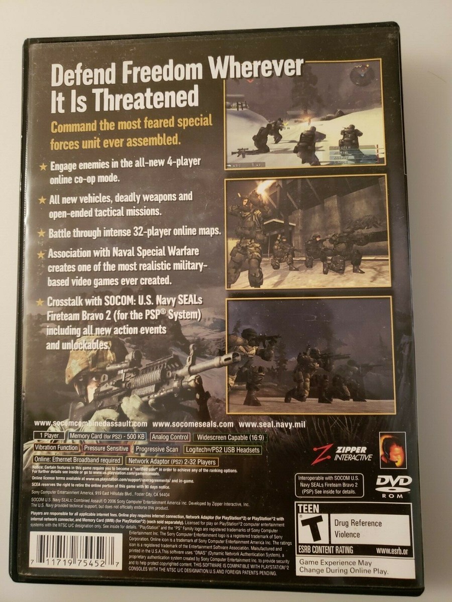 Socom Combined Assault U.S. Navy Seals PS2 playstation 2