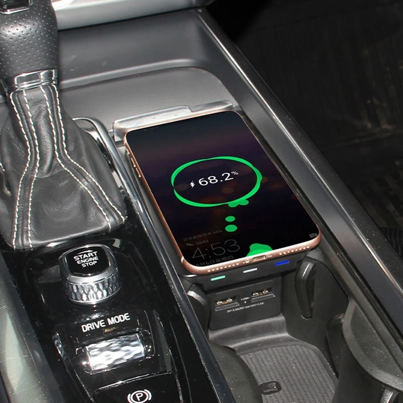 Fast QI Wireless Charger Fits for Volvo XC90 S90 V90 XC60 V60 C60 2018 2019 2020