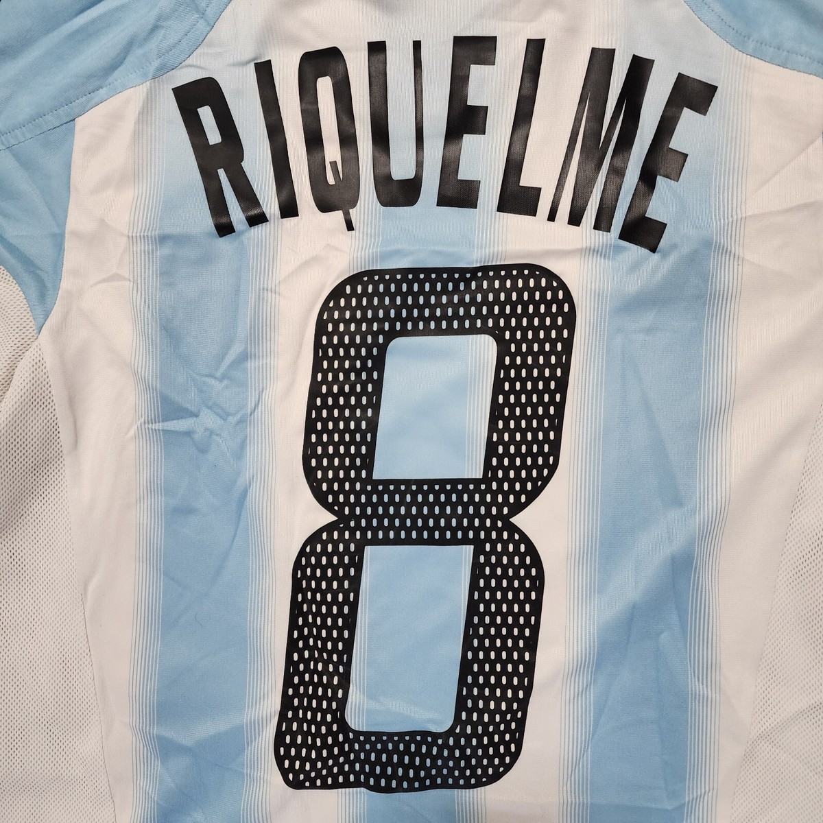 2004 Adidas Argentina Home Soccer Jersey Roman Riquelme Kids L