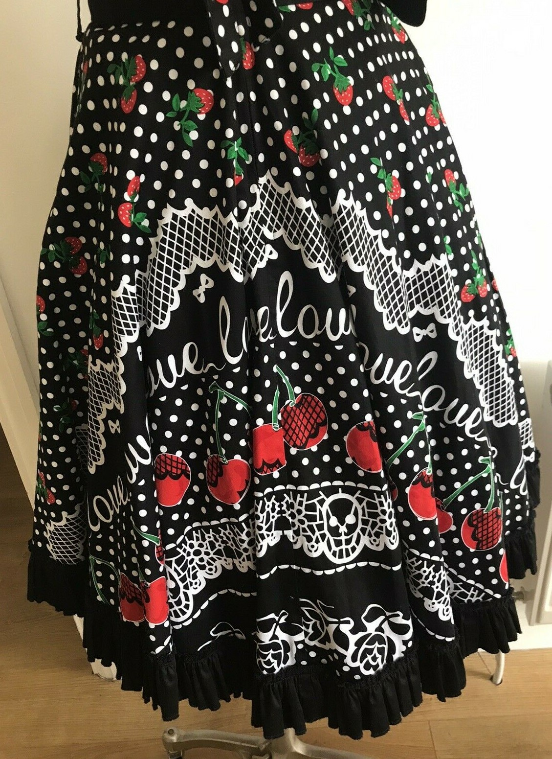 Hell Bunny Love, Cherries & Strawberries Halter Neck Dress, Size XS, Rock'n'Roll 7