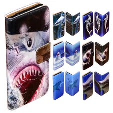 For HMD Series - Shark Print Theme Wallet Mobile Phone Case Cover