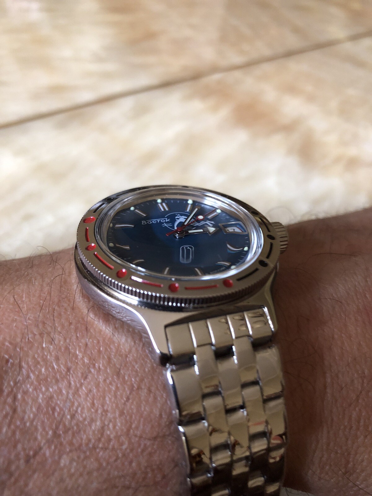 Neu Herren Automatikuhr Vostok Amphibian 420059 blaues Zifferblatt SCUBA DUDE (20 ATM) - Bild 6 von 14