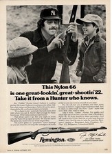 1976 REMINGTON Nylon 66 Rifle 22 Cal Catfish Hunter New York Yankees Vintage Ad