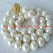 Pretty Huge 12mm South Sea White Shell Pearl Round Beads Necklace 18"