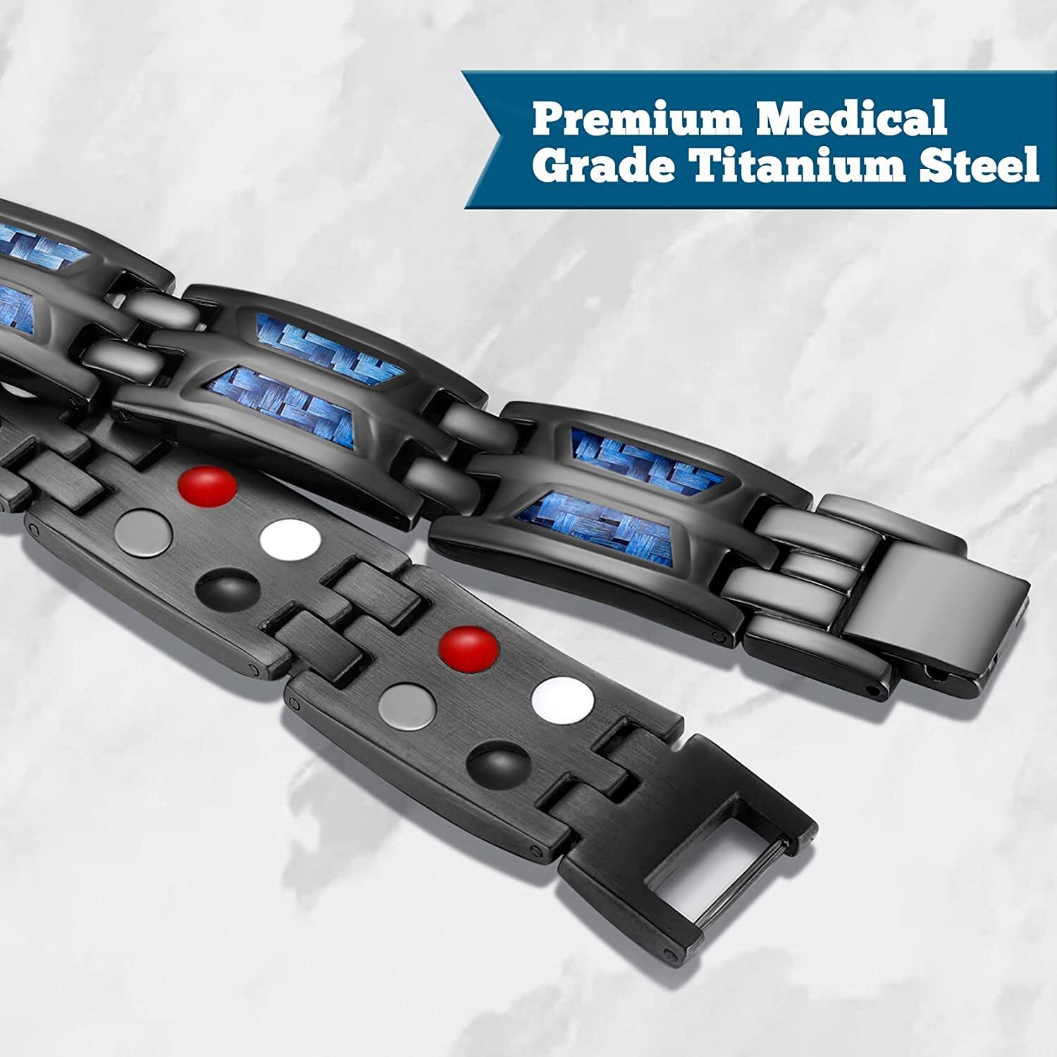 Men Titanium Steel Bracelets Therapy Pain Relief Adjustable AU eBay