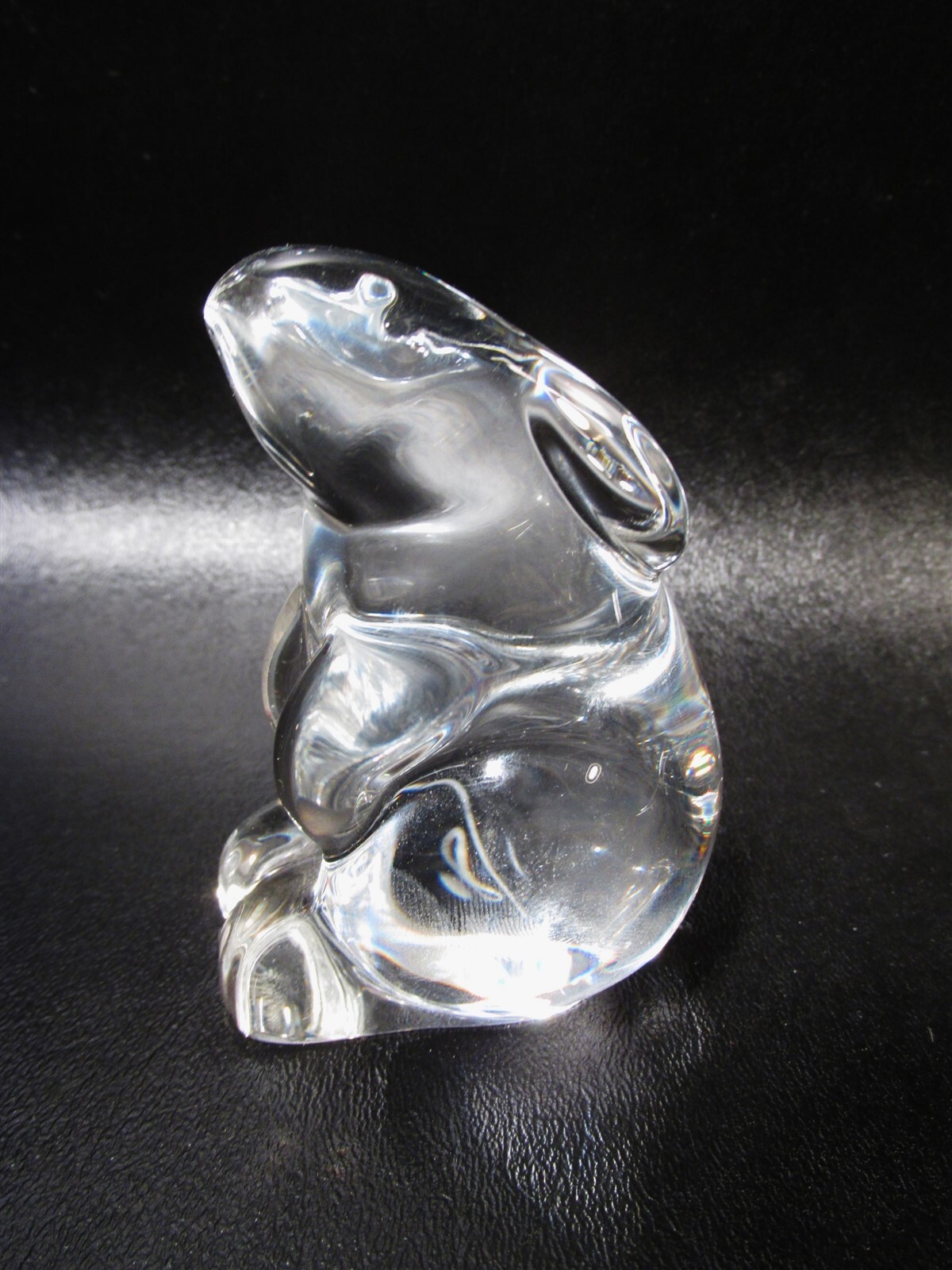 Baccarat Crystal France Rabbit Bunny Paperweight Figurine Hand Cooler FREE SHIP