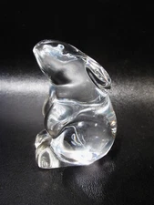 Baccarat Crystal France Rabbit Bunny Paperweight Figurine Hand Cooler FREE SHIP