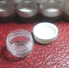 50 Tiny Clear JARS White Caps 1 tsp Containers Cosmetic 3301 DecoJars