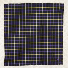 N450 Polo RALPH LAUREN Black Plaid Cotton Scarf Scarves Pocket Square 18"x18.5"