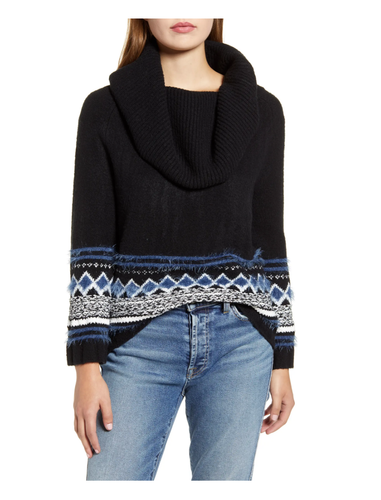 Caslon Fair Isle Convertible Cowl Neck 