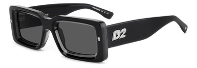 Dsquared2 Sonnenbrille D2 0142/S 08A/IR Schwarz Grau Herren 