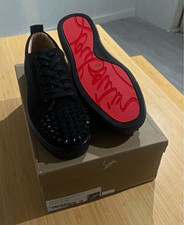 Christian Louboutin Louis Spikes Orlato Black Suede Studded Sneakers EU42