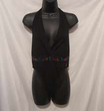 Savage x Fenty Forever Savage Rainbow Logo Halter Bodysuit Medium Black