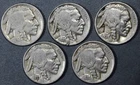 1934-1938 All D 5C BUFFALO NICKEL Lot of 5 KM# 134 Grade: VG & Better A6849