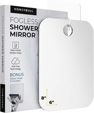 Shower Mirror Fogless Shaving Anti-Fog 6x8in Bathroom Wall Mount