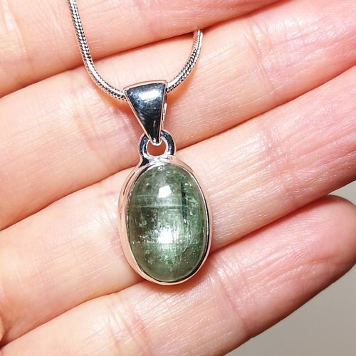 Green Kyanite Sterling Silver Pendant - Picture 3 of 6