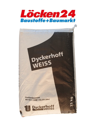 Dyckerhoff Weisszement 25kg Weißzement CEM I 42,5 R weiß Portlandzement