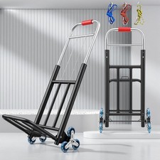 460 lbs Stair Climbing Cart Heavy Duty Folding Hand Truck Dolly 6 Wheels  Rope