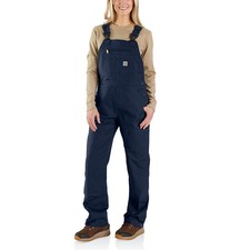 Carhartt Flame Resistant Rugged Flex Loose Fit Duck Bib Overalls for Women, Dark