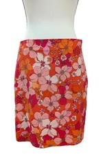 Talbots Floral Pencil Skirt Petite 4P Cottagecore Preppy Stretch Cotton