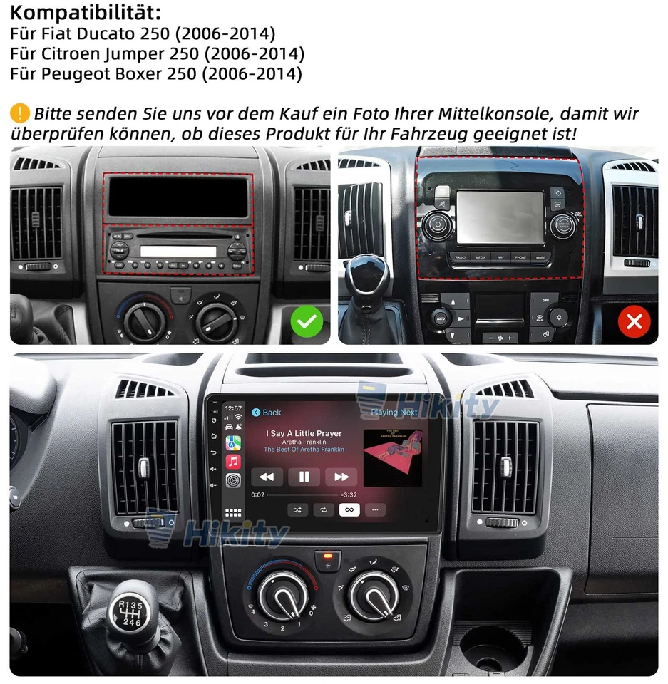 CarPlay 64G Android 15 Radio Navi Für Fiat Ducato Peugeot Boxer Citroen Jumper - Bild 2 von 4