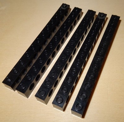 G1103 Lego 3895 Technik 5 Lochbalken 1x12 schwarz