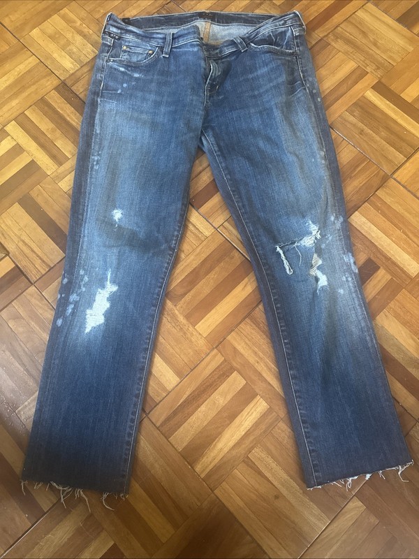 Citizens of Humanity Womens Ava Straight-Leg Jeans in Faith Wash Distressed Vtg