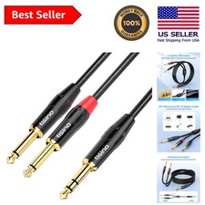 High Fidelity 6.6ft TRS to TS Audio Cable - Braided  Gold-Plated Connectors