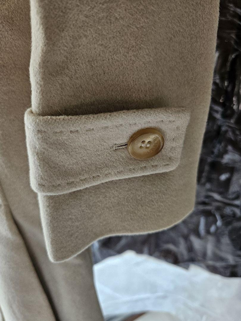 Burberry London Long Coat Light Beige Angora Size 40 For Women thumbnail 8