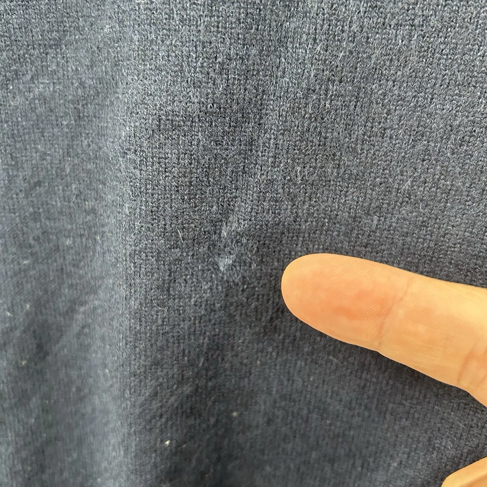 Boggi Milano Sweater Mens Medium Navy Blue 100% Cashmere Crew Neck Pullover  * - Image 4 of 4