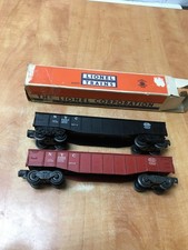 2x Lionel NYC 6462 6002 Gondola O Gauge Freight Car New York Central Red Black