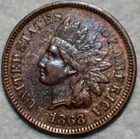 Extra Fine 1868 Indian Head Cent, Sharply Struck specimen.