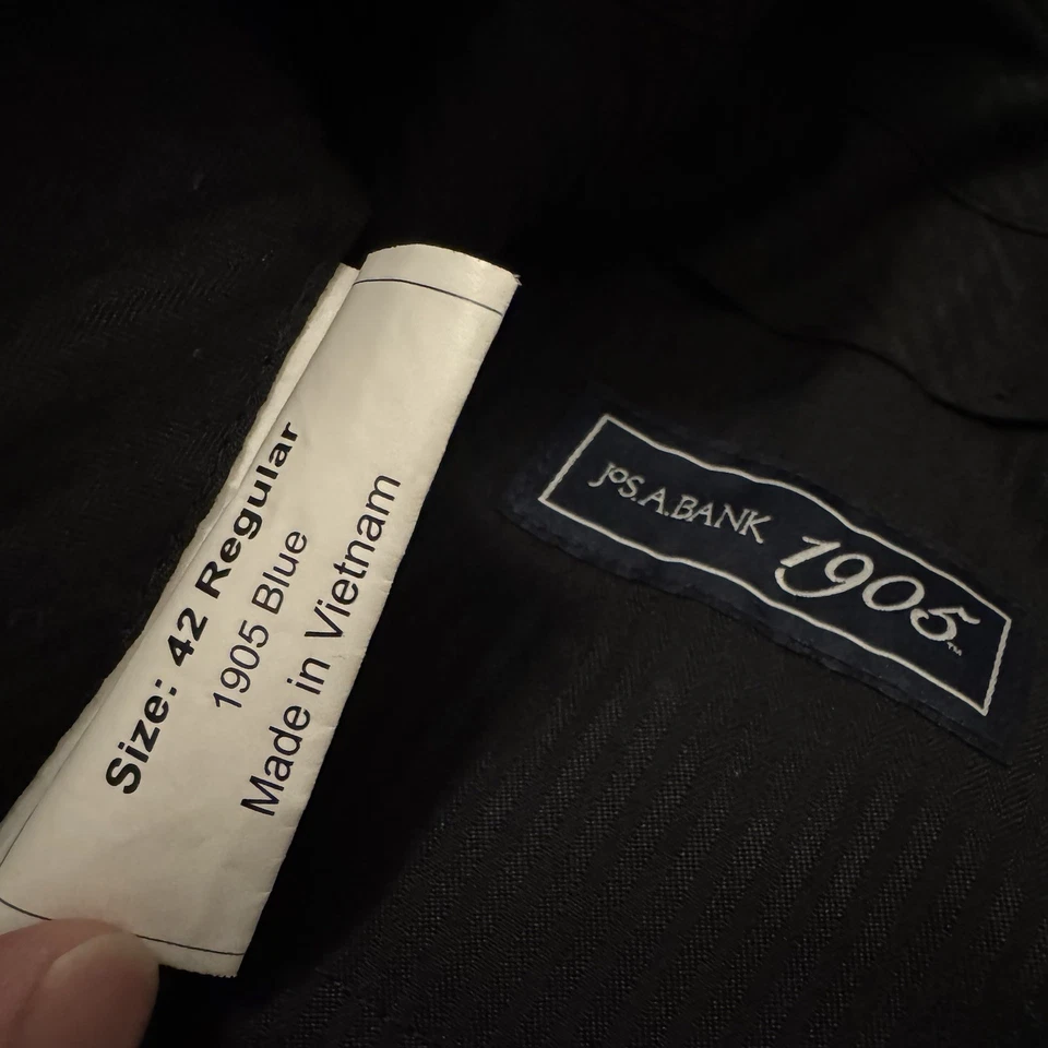 Jos A Bank 1905 Wool Dress Pants Men’s 42 Regular 29.5” Inseam Gray Flat Front - Image 3 of 4