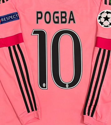 Pogba 10 Juventus Jersey 2015 2016 Size L Retro Football Away LS