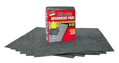  Drip & Spill Universal Pads - Absorbs Liquids | Soaks 15'' x 18'' 6-Pack-Grey
