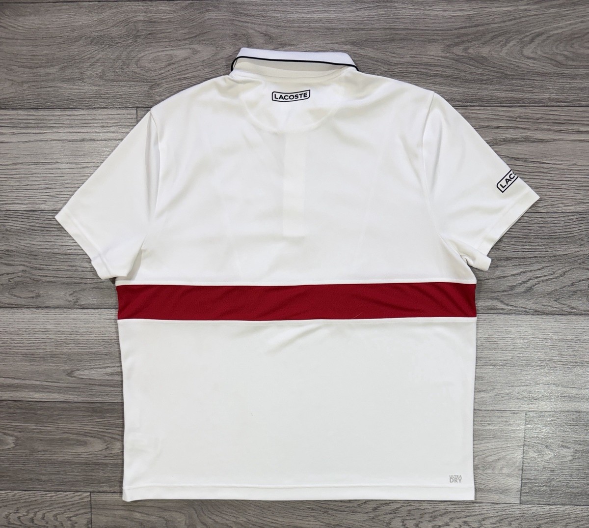 Lacoste Sport NOVAK DJOKOVIC White Polo Shirt Short Sleeve Sz FR 7