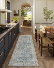 Washable Kitchen Rug Runners for Hallways: 2'x6' Bedroom Rug with Non Slip Ba...