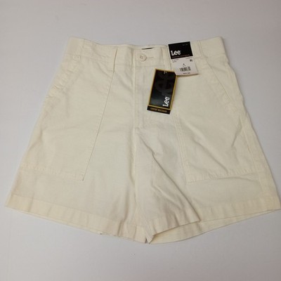 Lee Bermuda Shorts Women's Size 4 Ecru 6'' Inseam Comfort Waistband Cotton NWT