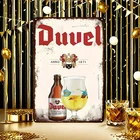 Duvel Vintage Tin Metal Sign Pre Drilled Weather-Resistant Wall Art 8x12